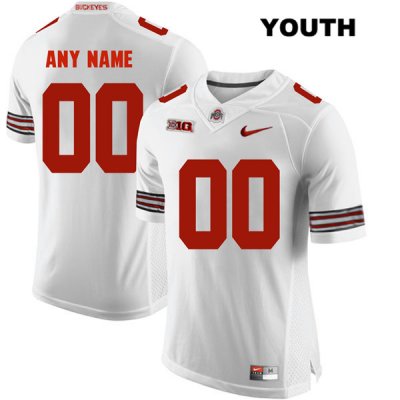 Youth NCAA Ohio State Buckeyes Custom #00 College Stitched Authentic Nike White Football Jersey AX20T40LM